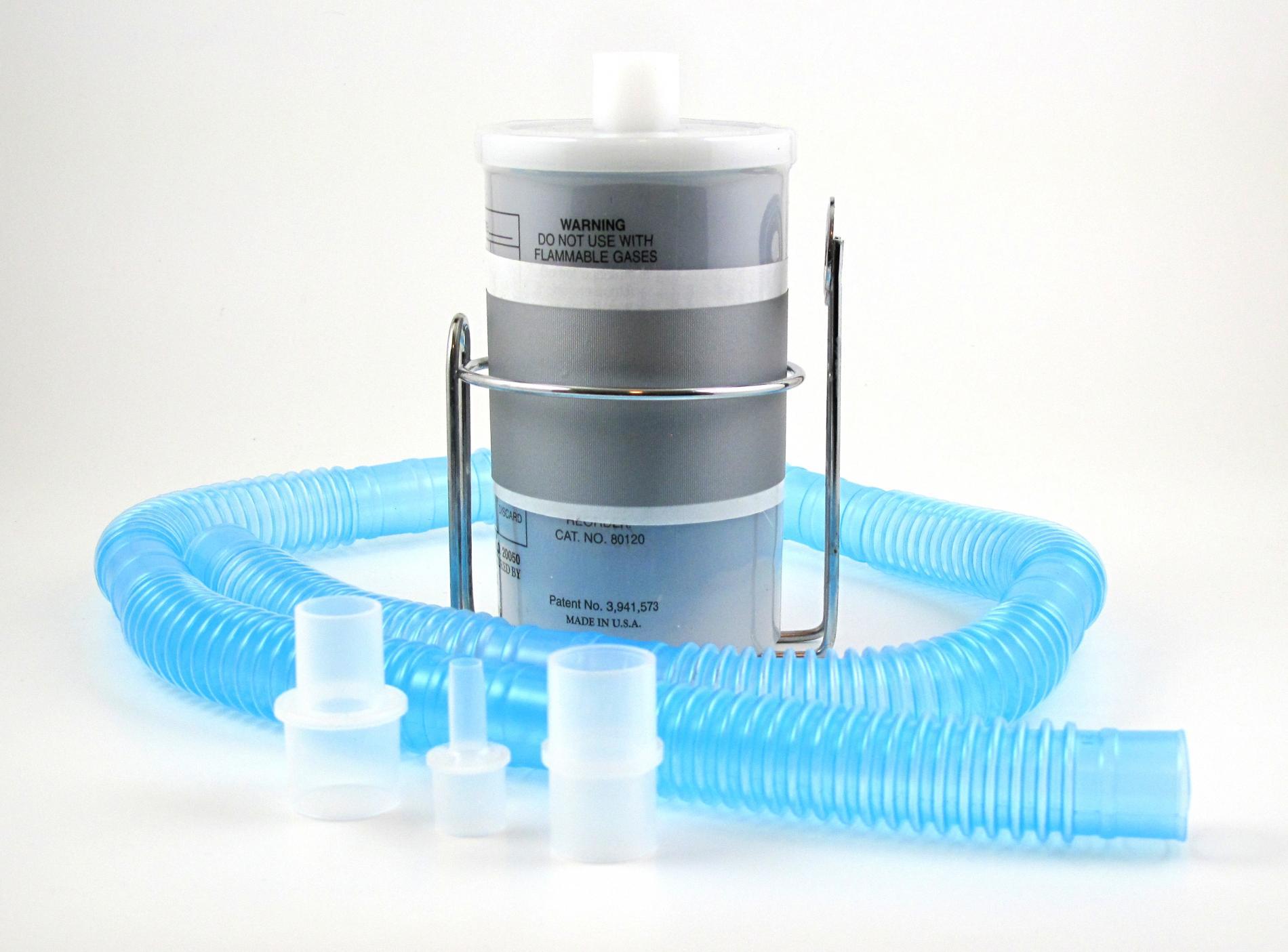 Anesthetic absorber kit with absorber canister, holder, tubing, & adapters