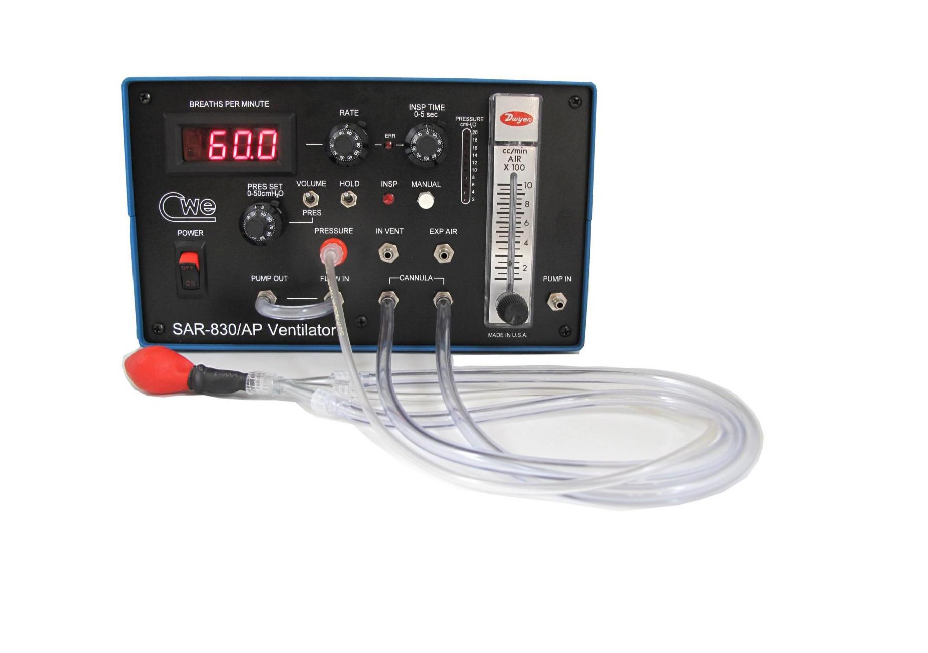 Volume / Pressure cycled ventilator with internal air pump