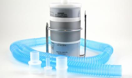 Anesthetic absorber kit with absorber canister, holder, tubing, & adapters
