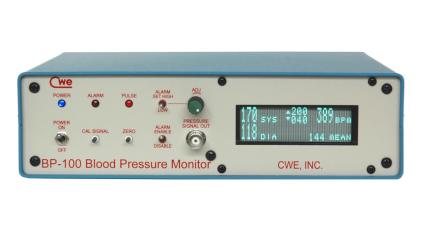 CWE Automated Direct Blood Pressure Monitor, standard, diastolic, mean, and HR are reported